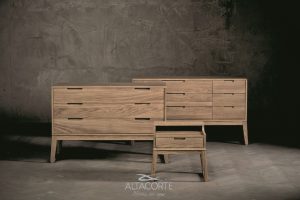 italian Designer chest of drawers in walnut